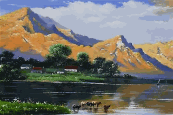 孺灿油画
