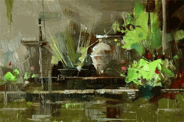 孺灿油画