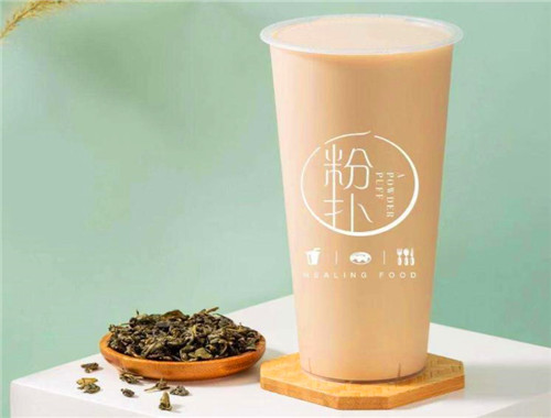 一粉扑奶茶