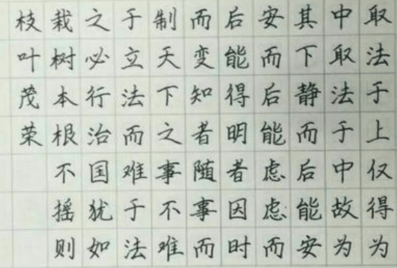 梯形格练字法
