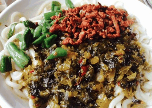 阳城酸菜肉丝饸饹