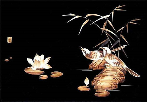 水淀风芦苇画