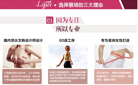 丽培---国内专业调整型无钢圈内衣品牌