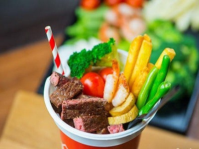 蛋岛牛排杯