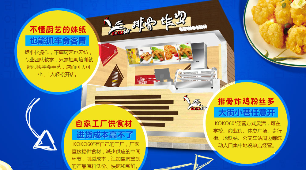 可可六十度排骨炸鸡